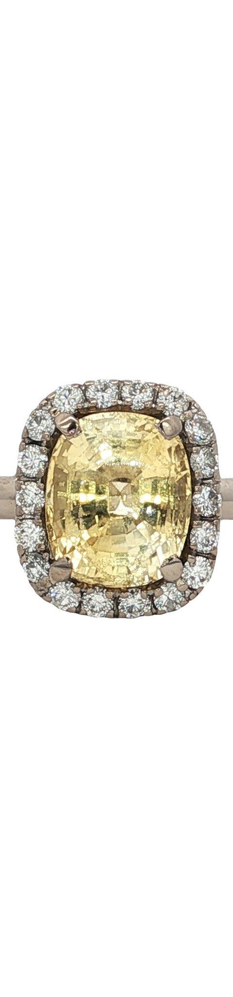 Vintage 18K White Gold Cluster Ring with Sapphire and Diamond